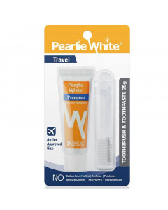 Pearlie White Travel Toothbrush with Premium Toothpaste - Case