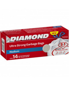 Diamond Ultra Strong Garbage Bags 14s Medium (32L, 50cm x 56cm)  - Carton