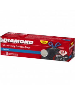 Diamond Ultra Strong Garbage Bags 8s Jumbo (100L, 76cm x 581cm)