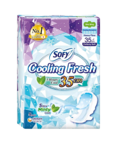 Sofy Cooling Fresh Night Slim Wing 35cm (Minty Cool) - Carton