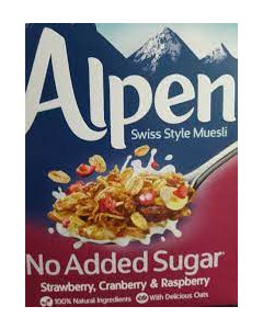 Alpen No Added Sugar Strawberry Cranberry & Raspberry - Carton