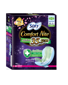 Sofy Comfort  Night Slim Wing 35.5cm 14's (AntiBac) - Carton