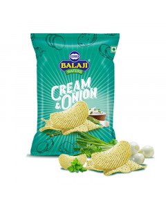 Balaji Wafers Cream & Onion Potato Chips - Carton