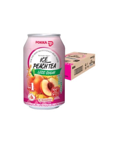 Pokka Ice Peach Tea Less Sugar Sleek Can  - Carton