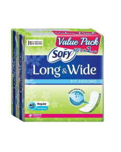 Sofy Long & Wide Fit Absorb Pantyliner 155mm 40's (Unscented) - Carton