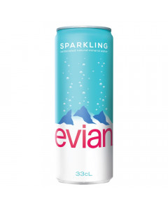 Evian Sparkling Carbonated Natural Mineral Water Can - Carton
