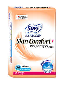 Sofy Skin Comfort Unscented Pantyliner 175cm 34's (Extra Dry) - Carton