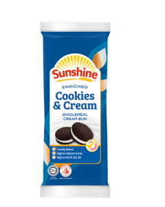 Sunshine Enriched Cookies & Cream Wholemeal Cream Bun - Carton