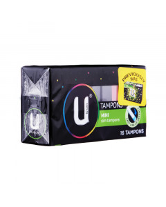 U by Kotex Tampons Mini Slim 16's Pads - Carton
