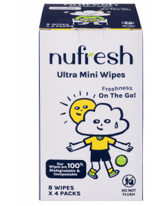 Nufresh Ultra Mini 8Sx4 Sanitizing Wipes - Carton