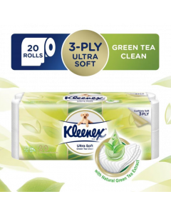 Kleenex 3-Ply Ultra Soft Green Tea Toilet Rolls 20 x 200's - Carton