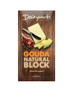 Dairyworks Gouda Natural Block Cheese - Carton