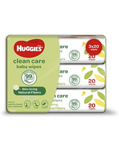 Huggies Clean Care Baby Wipes-20sx3 - Carton