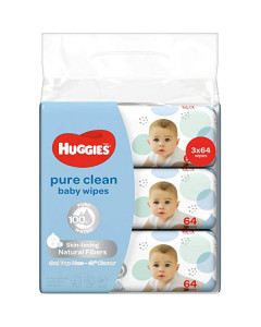 Huggies Pure Clean Baby Wipes - 64's - Carton