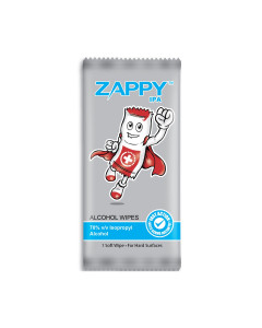Zappy Alcohol 70% IPA Wipes 1s - Case