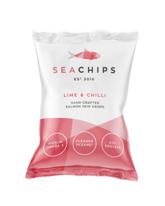 Sea Chips Lime & Chili Salmon Skin Crisps - Case