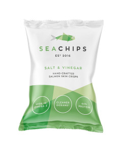 Sea Chips Salt & Vinegar Salmon Skin Crisps - Case
