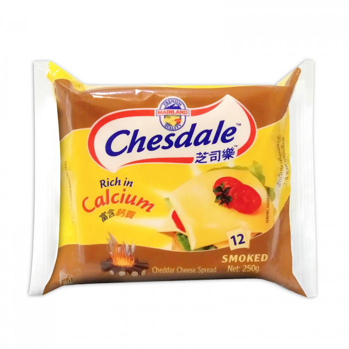 Chesdale 12 Singles Smoked Cheddar Cheese Case