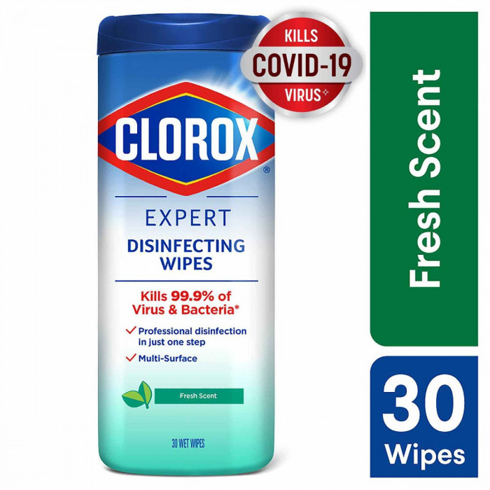 Clorox Expert Disinfecting Wipes Cannister Fresh Scent Case