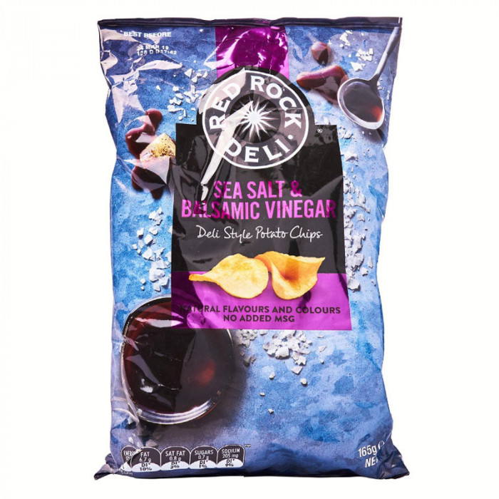 Red Rock Deli Sea Salt and Balsamic Vinegar Potato Chips Case