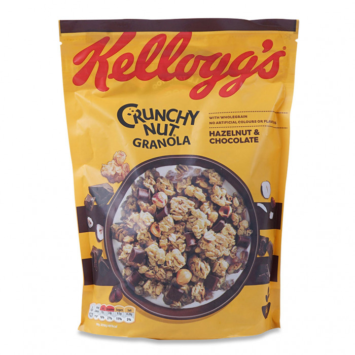 Kellogg's Crunchy Nut Oat Granola Choco Hazelnut Cereal Case
