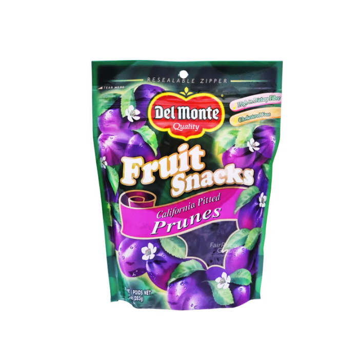 Del Monte Pitted Prunes Fruit Snacks Carton