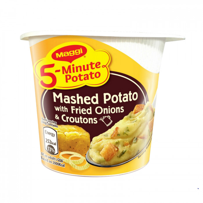 MAGGI 5Minute Cup Mashed Potato Fried Onions Croutons Case