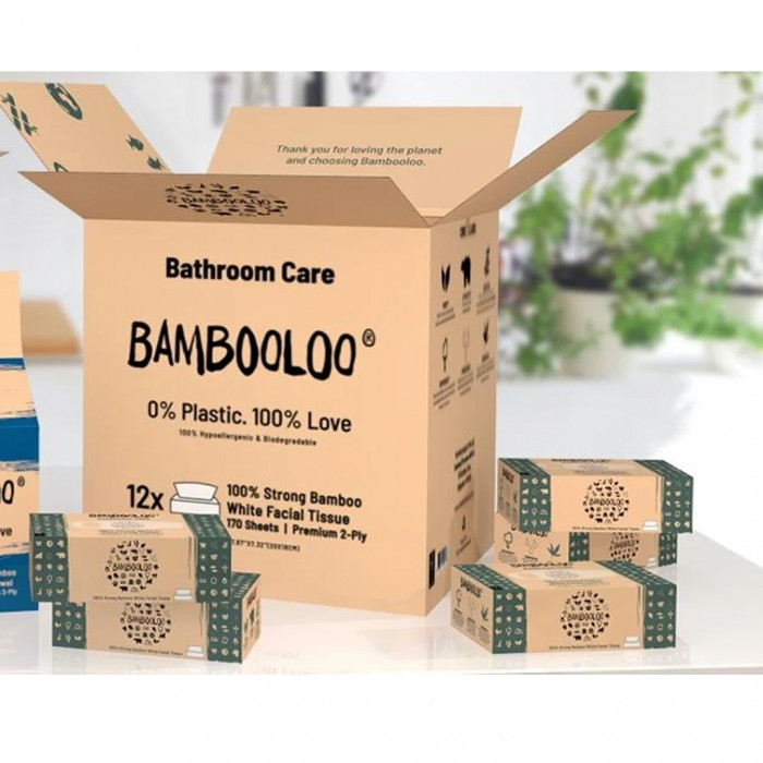 Bambooloo Super soft 100 bamboo facial tissues Case