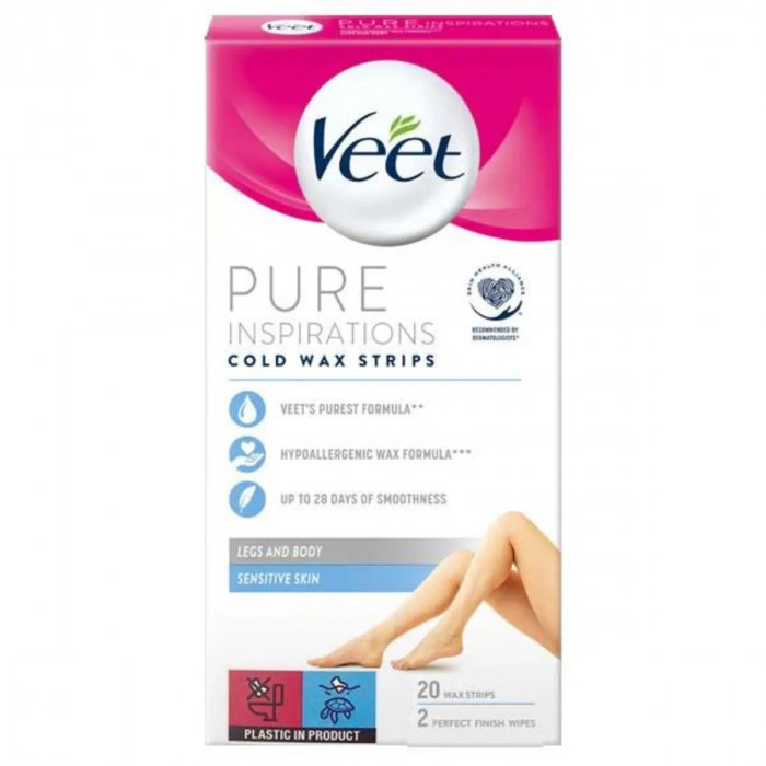 Veet Wax Strips (Uk) Legs Pure Carton