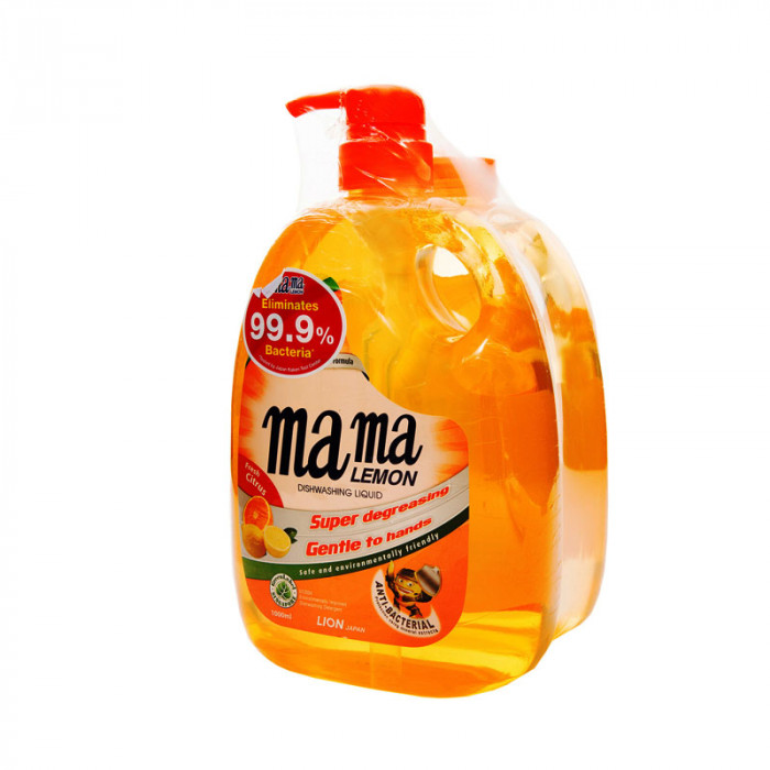 Mama Lemon Dishwashing Liquid Fresh Citrus with Refill Case