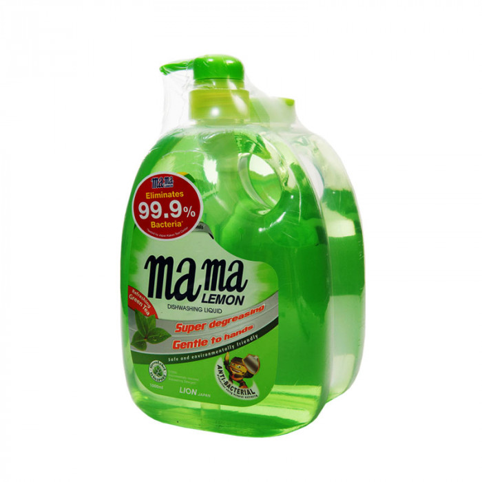 Mama Lemon Dishwashing Liquid Green Tea with Refill Case