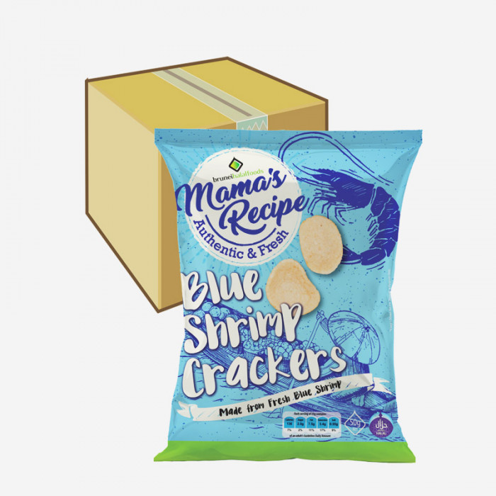 Mama Recipe Blue Shrimp Crackers Original Case