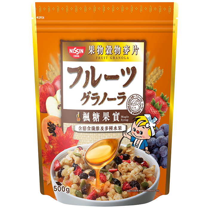 Nissin Fruit Granola Maple Syrup flavor