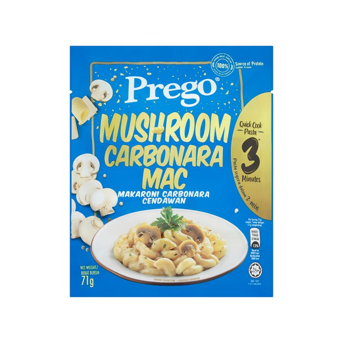 Prego Quick Cook Pasta Mushroom Carbonara Mac Carton (Buy 10