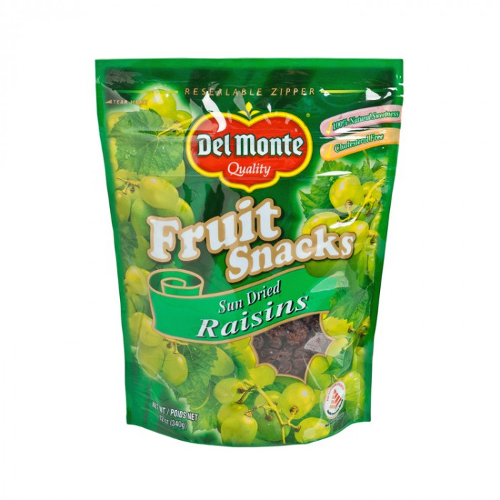 Del Monte Raisins Fruit Snacks Carton