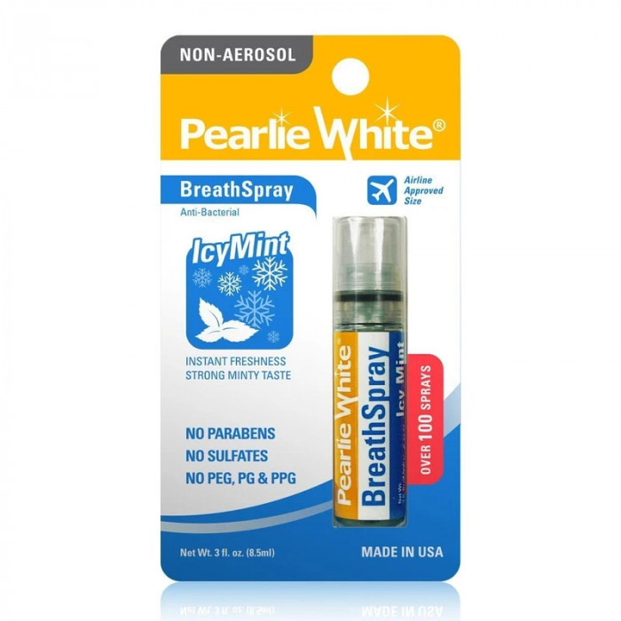 Pearlie White Instant Breath Freshening Sprays Icy Mint Case