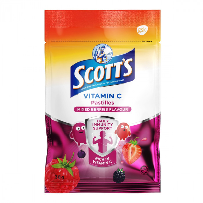 Scott's Mixed Berries Vitamin C Pastilles Zipper Bag Case