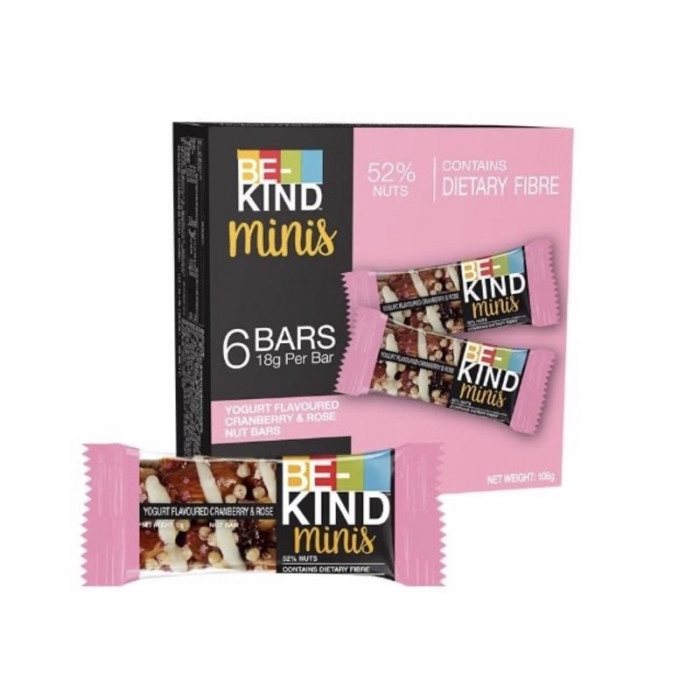BEKIND YOGURT FLAVOURED CRANBERRY & ROSE NUT BAR Carton
