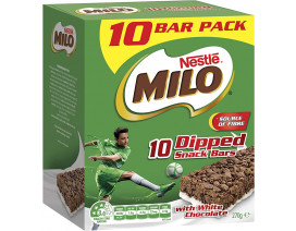 Milo Snack Bars Dipped with White Chocolate 10 Pack - Carton