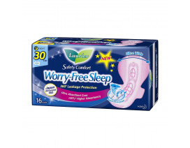 Laurier Safety  Comfort Worry Free Sleep  Night Wing  30cm 16's - Carton