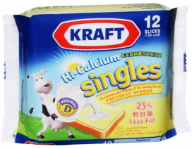 Kraft Hi-Calcium Single's 25% less fat Cheddar Cheese 12 Slices - Carton