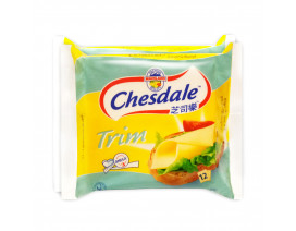 Chesdale 12 Singles Protein Trim Cheddar Cheese Slices - Case