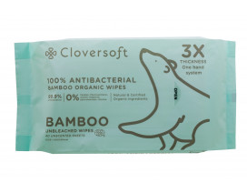 Cloversoft Unbleached Bamboo 99.9% Antibacterial Organic Wipes - Case