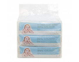 Cloversoft Unbleached Bamboo Organic Pure Water Baby Wipes 70s x 3 - Case