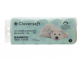 Cloversoft Unbleached Bamboo Toilet Tissues 3 Ply 200s x 10 - Case