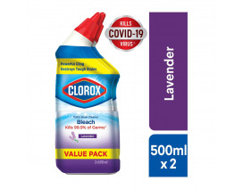 Clorox Toilet Bowl Cleaner Bleach - Lavender, Twin Pack, 500ml x 2 - Case