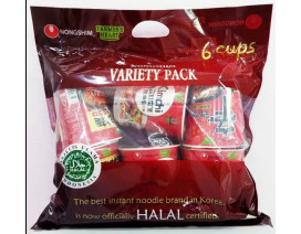 Nongshim Cup Noodles Variety 6s Pack Halal (2 X MUSHROOM - 2 X KIMCHI - 2 X KOREAN CLAYPOT) - Carton