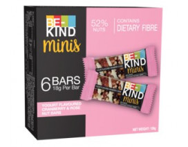 BE-KIND minis YOGURT FLAVOURED CRANBERRY & ROSE NUT BARS MULTIPACK - Carton