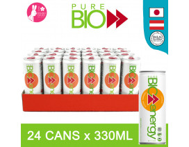 PURE BIO 100% Organic Juice Natural Energy Drink (12x 330ml) – Vegan Natural Caffeine Zero Chemicals - Carton
