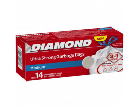 Diamond Ultra Strong Garbage Bags 14s Medium (32L, 50cm x 56cm)  - Carton